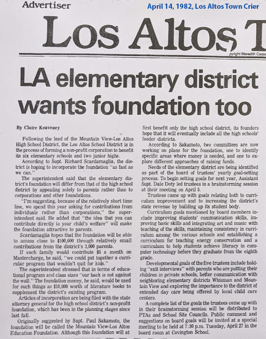 LA elementary wants foundation too