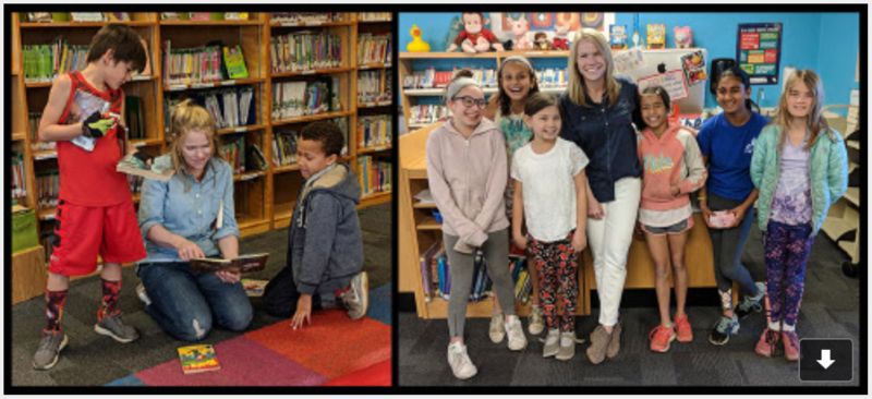 librarian and students